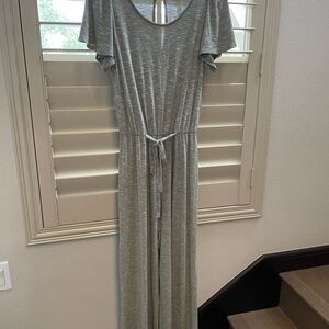 Lily White Pants Jumpsuit with Tie Waist
